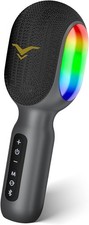 Micr fono inal mbrico Bluetooth para karaoke, altavoz port til 5 en 1, luces RGB
