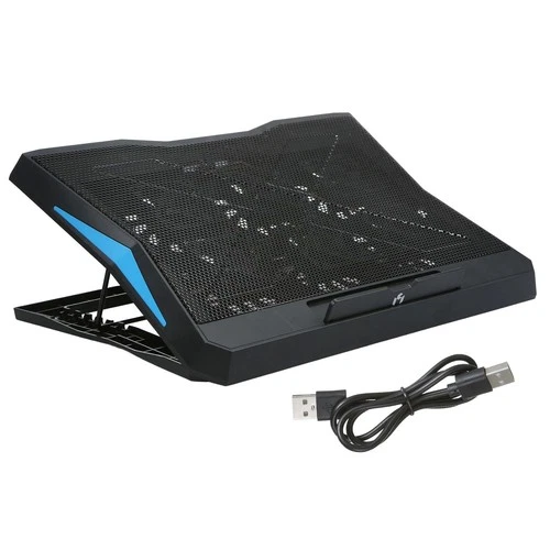 6-Fan Foldable Laptop Cooler Stand Low Noise 6-Level Adjustable Cooling UK