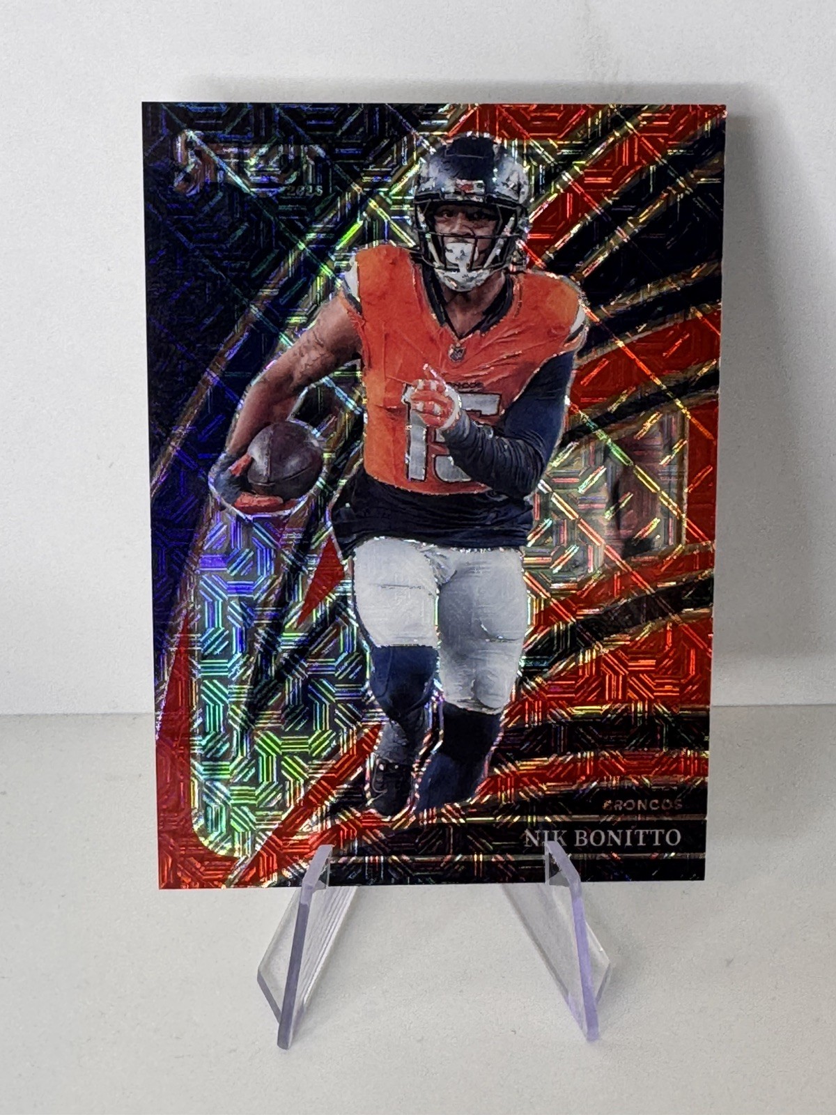 2025 Panini Select Club Level #212 Nik Bonitto Red Mojo Prizm #/49 Broncos