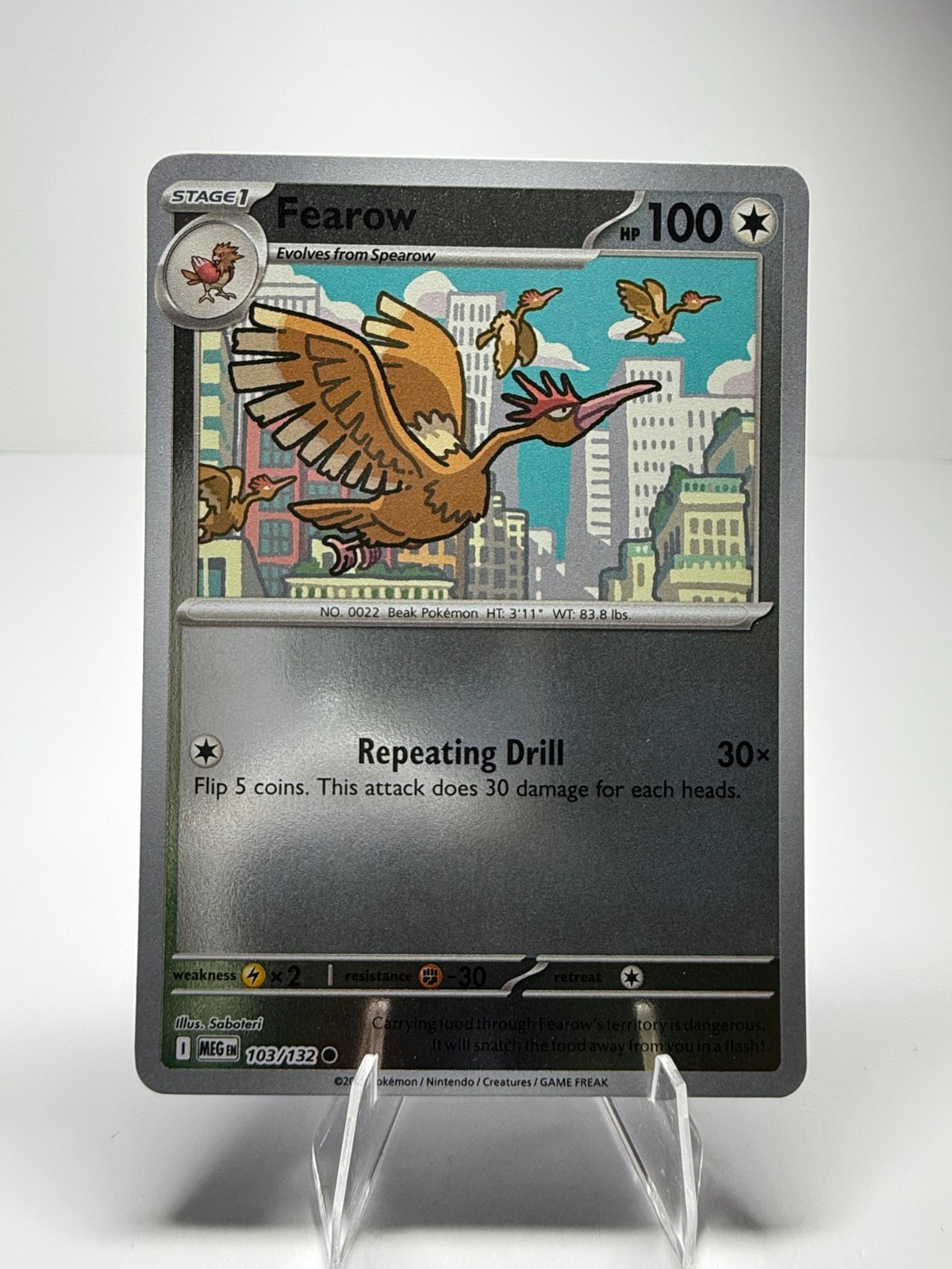 103/132 Fearow - ME01 Mega Evolution Reverse Holo NM Pokemon