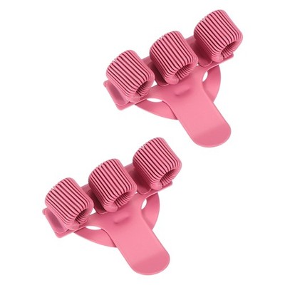2Pcs Pen Clip, 3 Holes Pen Holder Clip Metal for Notebook Journal, Hot Pink