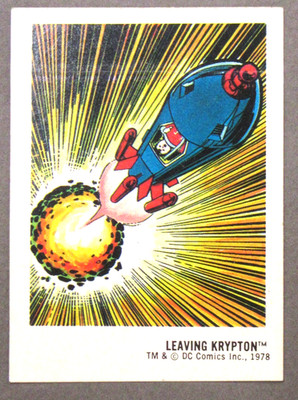 mint 1978 LEAVING KRYPTON #5 sticker card WITHOUT advertising on front
