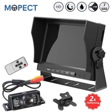 MOPECT parking cameras rear view camera wireless license plate holder with 7 inch monitor