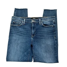 Hudson Women's 31 Nico Super Skinny Jeans Blue Raw Hem Inseam 27" EUC