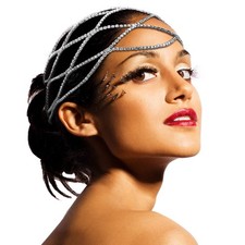 1920s Flapper Headpiece Women Roaring 20s Gatsby Crystal Rhinestone Head Band