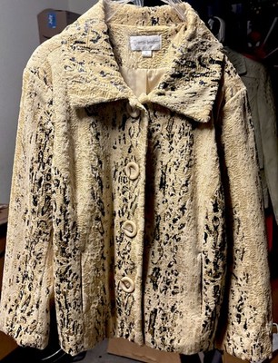 Vintage Y2K Erin London Animal Print Jacket SZ M Leopard Coat Shirt Jacket NWOT