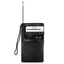 Portable AM FM Radios,Small Radio with 3.5 Input for K50-Small, Black