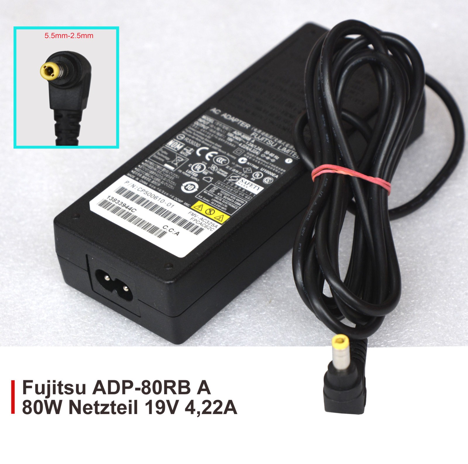 Fujitsu 80W Power Supply 19V 4.22A Charger 5.5x2.5mm For Lifebook Celsius ML12