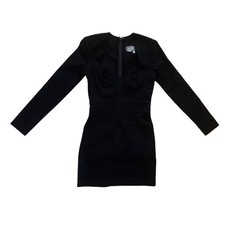 Anthropologie Black Long Sleeve Structured Sweetheart Mini Dress Size 4