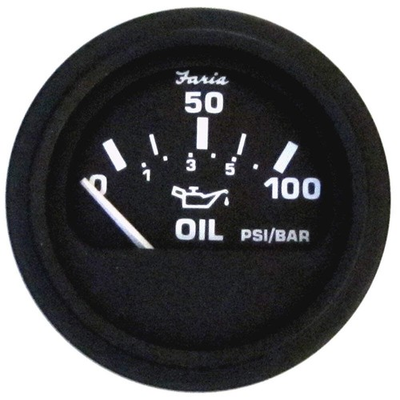 #ad Faria Euro Black 2quot; Oil Pressure Gauge 100 PSI 12845 $42.99