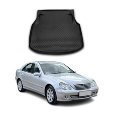 Kofferraummatte Kofferraumwanne für Mercedes C Klasse W203 Limo 2001-2007 Gummi