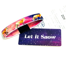 ZOX **LET IT SNOW** Silver Single Wristband w/Card You Choose Size NIP FOXES