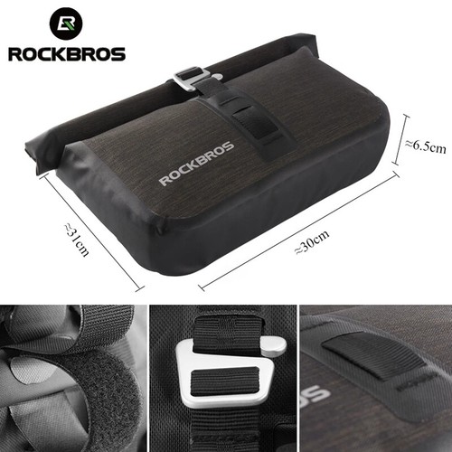 ROCKBROS Waterproof Bike Bicycle Handlebar Bag 5L Cycling Front Frame Tube Bag - Picture 7 of 8
