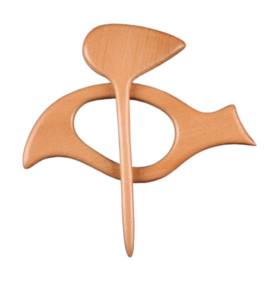 Shawl Scarf Pin Bird Wooden Carved Hair Stick Gift Handcarved Made in Oregon USA