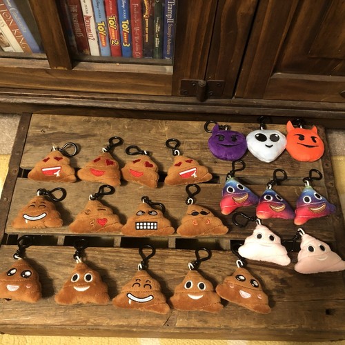LOT of 21 Emoji poop backpack clip Plus Others
