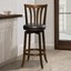 contemporary bar height swivel stool upholstered seat kitchen dining chair brown