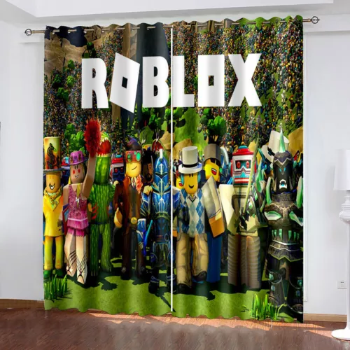 3D Roblox Print Pair Thick Blackout Window Curtain Thermal Ring Top Eyelet Gift - Picture 7 of 44