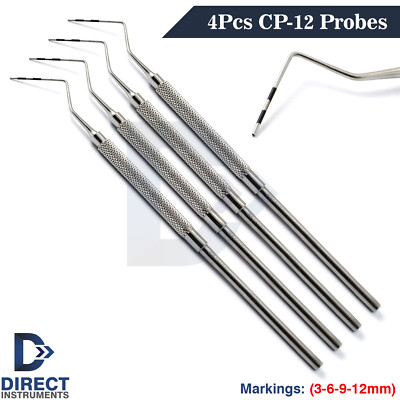 4Pcs Dental CP12 Probe Color Marking Periodontal Gingival Pocket Measurement New