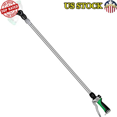 Telescoping Metal Watering Wand 36-60In 7 Spray Patterns Flow Control 180° Head