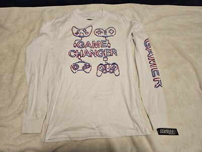 10 Threads Game Changer Long Sleeve White Tee Boys Size 14/16