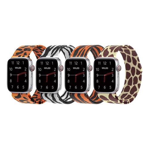 Waloo Animal Printed Magnetic Mesh Replacement Band For All Apple Watch Series - Bild 1 von 22