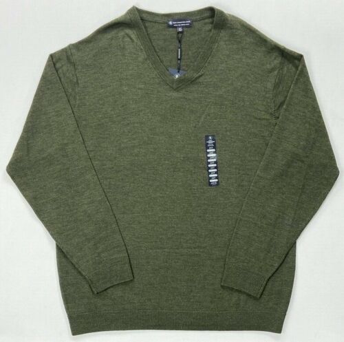 Men's Big & Tall Hart Schaffner Marx Extra Fine Merino Wool V-Neck Sweater - Picture 3 of 11