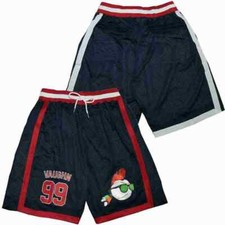 Movie Major Ricky 'Wild Thing' Vaughn Basketball Shorts Stitched Black White