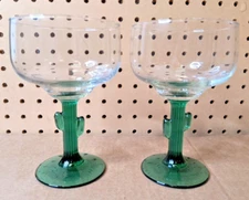 Pair of Vintage Libbey Cozumel Cactus 12oz. Margarita Cocktail Glass