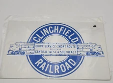 New Clinchfield Railroad "Quick Service Short Route" 7" x 11 1/2" Cardboard Sign