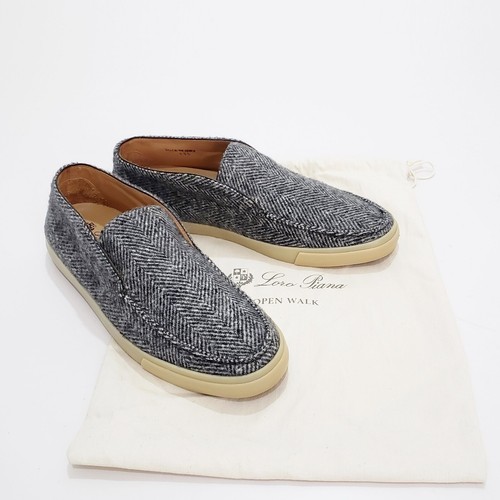 LORO PIANA OPEN WALK Wool Blend Tweed Herringbone Sneaker Loafer 43.5-44 10.5-11 - Picture 8 of 11