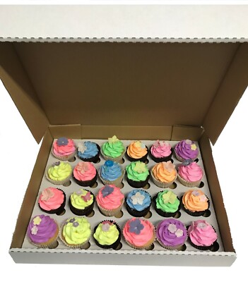 Cupcake-Boxen mit Fenster für 1, 2, 4, 6, 12 & 24 Cup Cakes - JEDE FARBE JEDE MENGE