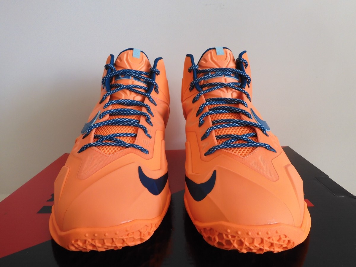 Nike Lebron XI Elite シューズ 11 未使用品 NIKE LEBRON XI 11 ATOMIC ORANGE-GREEN ABYSS-GLACIER ICE SZ