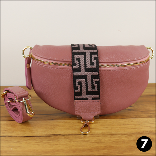 Bauchtasche Damen Leder Gold, Gürteltaschen, Umhängetasche, Crossbody Tasche - Bild 9 von 18