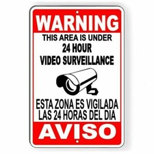 CCTV Warning Security Audio Video Surveillance Camera Sign English/Spanish SS004
