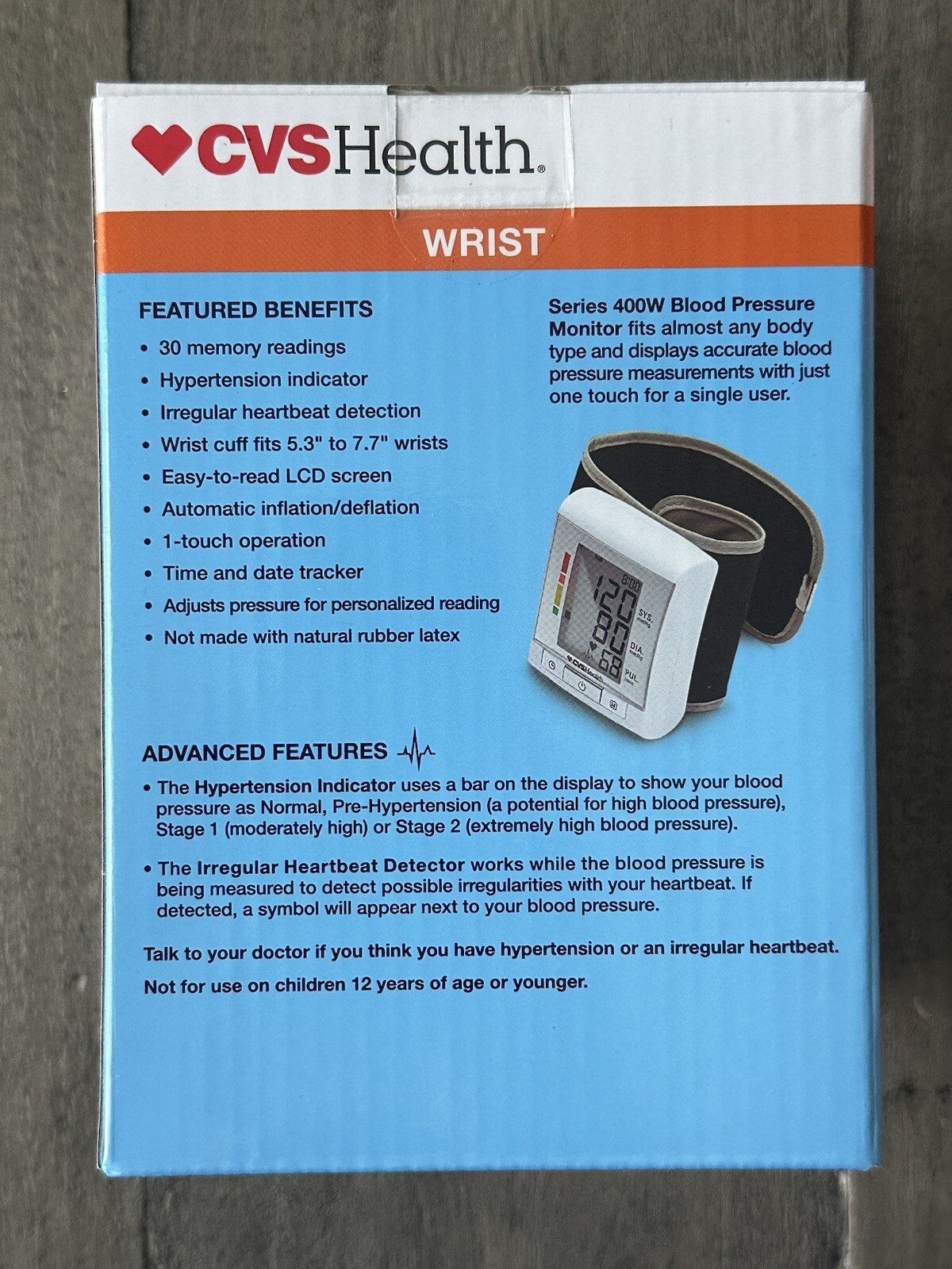 CVS Health Wrist Blood Pressure Monitor Series 400w for sale online | eBay