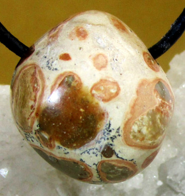 ONKOLITH    Edelstein  Anhänger TROMMELSTEIN gebohrt    Freeform   Nr.4