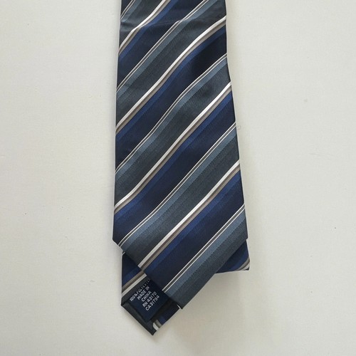 John Ashford Mens Blue Tie Classic Striped Necktie - Picture 4 of 9