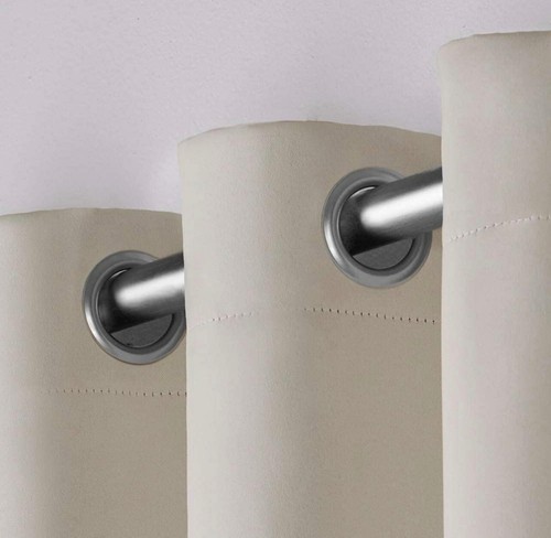 Exclusive Home Sateen Linen & Brushed Nickel Grommet Curtain Panels (2-Panels) - - Picture 6 of 10