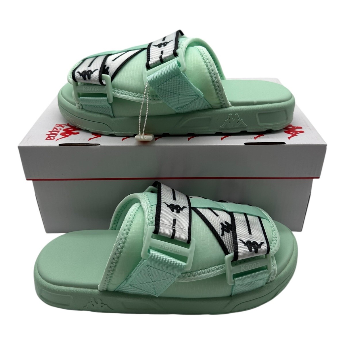 Kappa Authentic JPN Mitel Sandals Womens Green Jade Black White  31172WW-A39