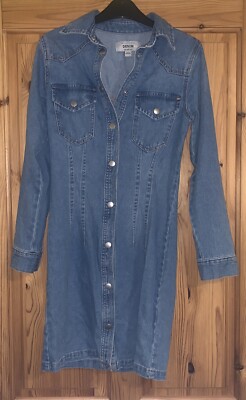 new look denim dress petite Black Lightweight Denim Shirt A line Mini Dress