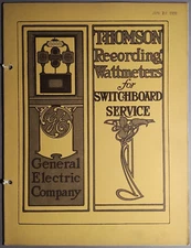 1909 GE General Electric Thomson Recording Wattmeters Switchboard Catalog B2-46