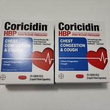 Coricidin Hbp Chest Congestion Cough For High Blood Pressure Exp x2 08/2026+
