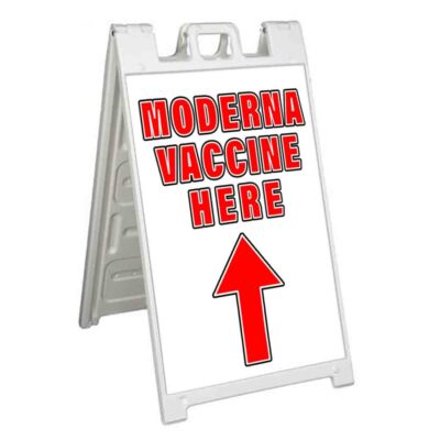 VACCINE HERE UP Signicade 24x36 Aframe Sidewalk Decal Sign Banner MEDICAL