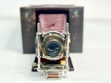 No. 4 Cartridge Kodak Camera Earliest Version w/ Brass Lens  Red Bellows