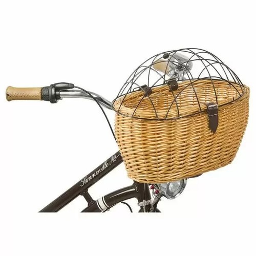 Cestino vimini PORTA ANIMALI BICI anteriore/post attacco al telaio/manubrio - Foto 3 di 4