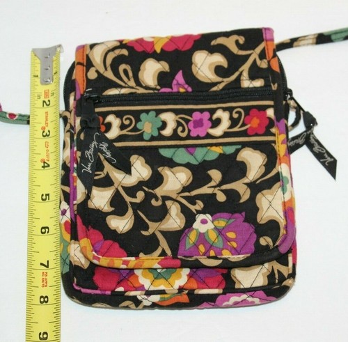 Vera Bradley schwarz Blumen gesteppt Messenger Umhängetasche Handtasche kostenloser Versand! - Bild 10 von 11