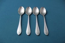 4 Demitasse Spoons Retroneu NOBLIS Glossy 18/8 Stainless Korea NEW 4 1/4"