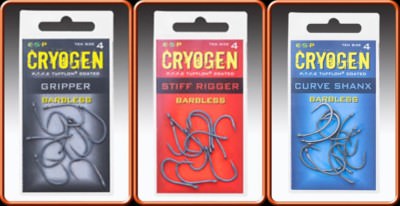 NEU Barbless Cryogen Karpfenhaken - alle Größen - Curve, Gripper, Stiff Rig