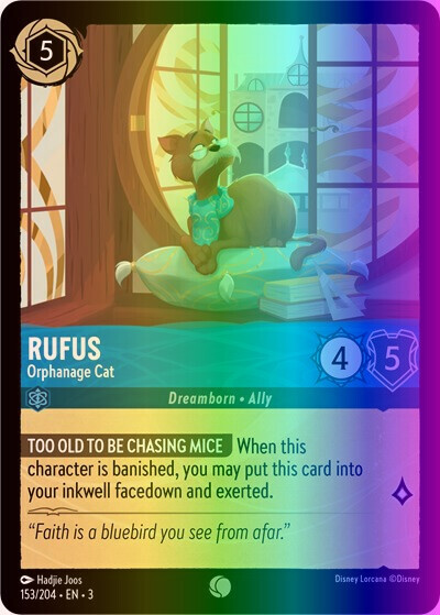Lorcana Rufus - Orphanage Cat (153/228) Into the Inklands NM FOIL