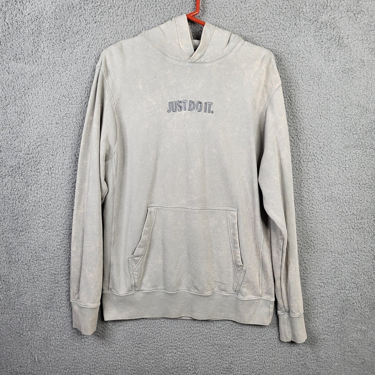 Nike Just Do it Unisex adult light gray Pull-over sweatshirt Hoodie Size M